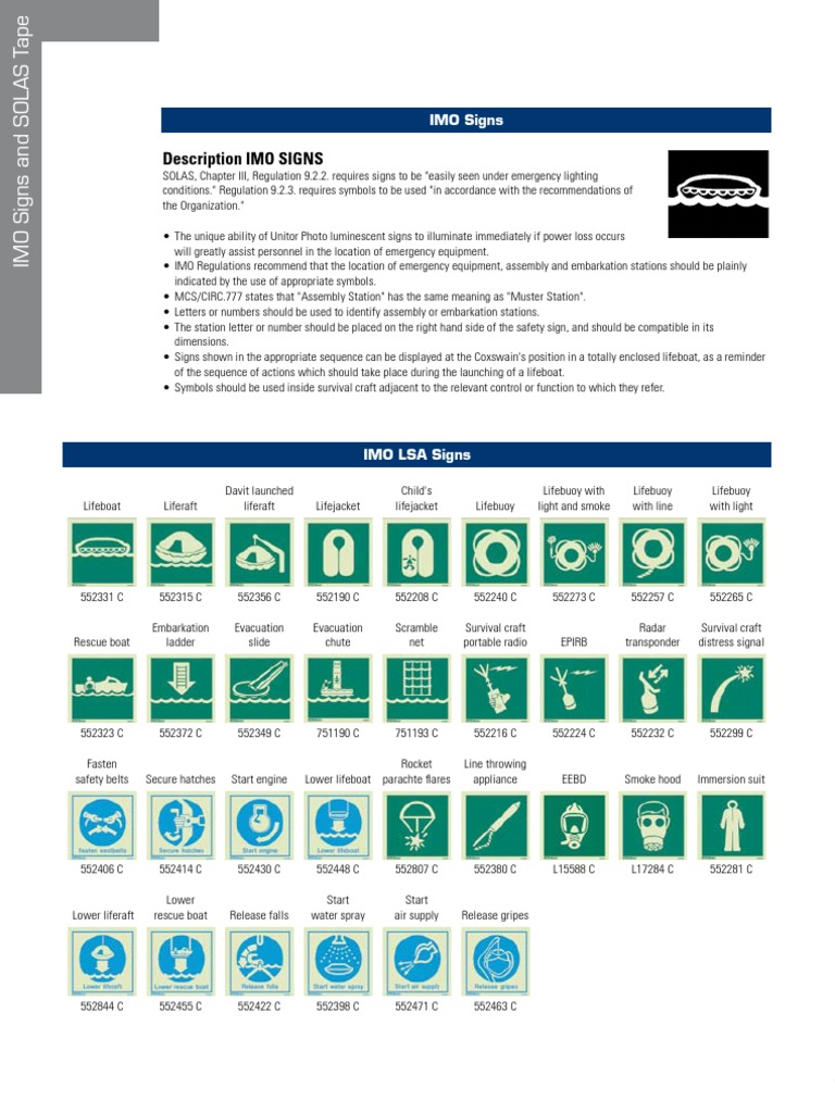 IMO Signs | PDF | Equipment | Safety