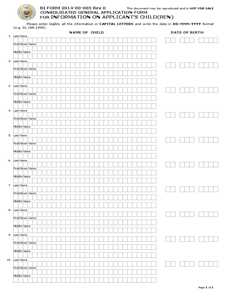 Child Information Application Form | PDF | Language Arts & Discipline ...