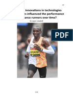 How Have Innovations in Technologies and Practices Influenced The Performance of Distance Runners Over Time?