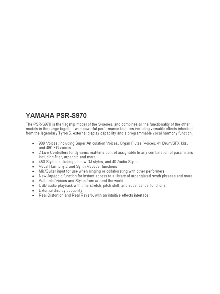Yamaha PSR | PDF
