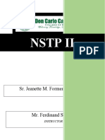 NSTP Ii: Sr. Jeanette M. Formentera BSA-2
