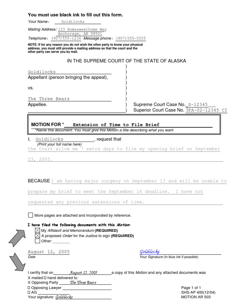 Motion for Extension of Time in Appeal | PDF