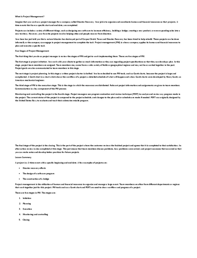 Understanding Project Management Stages | PDF | Project Management ...