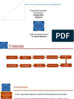 Proposal Presentation Presented By: Factor Affecting The Performance of Construction Project in Kathmandu