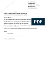 Dear Sir/ Madam : Oporot Central, Oporot Parish, Patongo Town Council, Agago District DATE: 27/AUG/2020