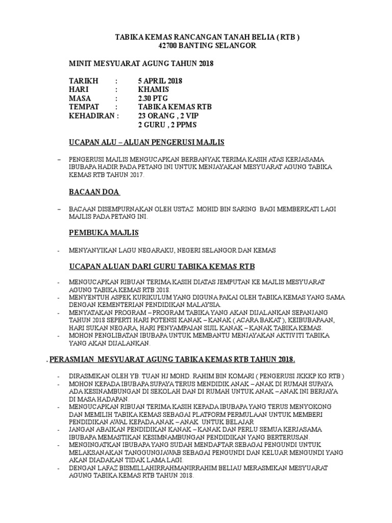 Laporan Minit Mesy 2018 Pdf