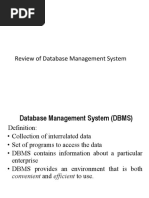 Review of Database Management System