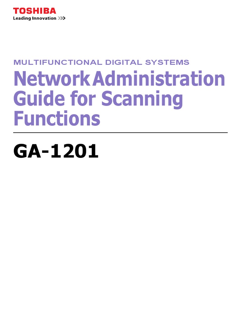 Network Administration Guide For Scanning Functions Multifunctional