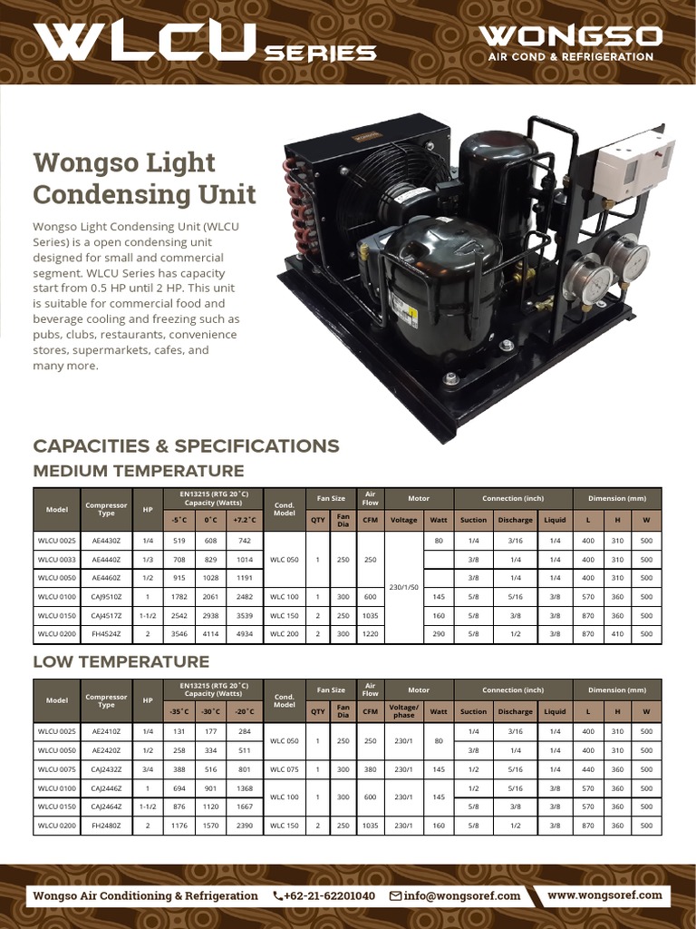 Wongso Light Condensing Unit: Series | PDF | Manufactured Goods ...