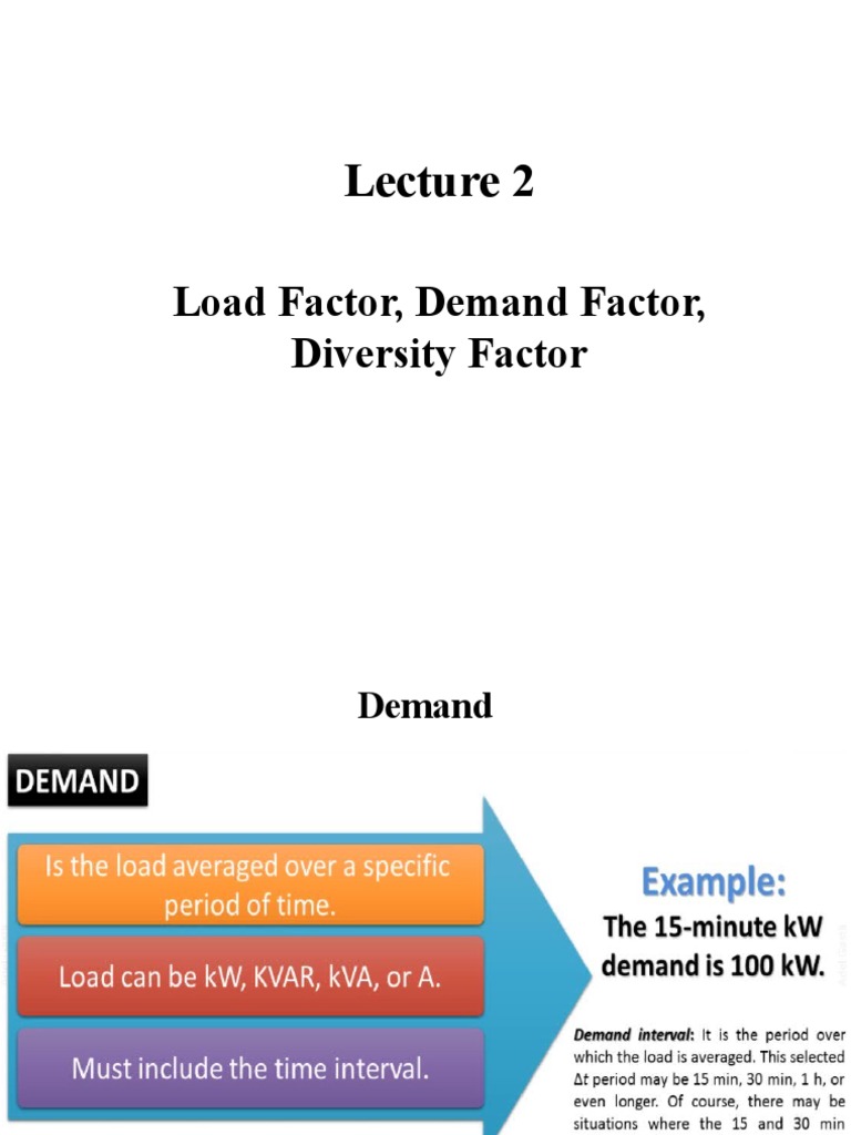 Lec02 Load Factor, Demand Factor, Diversity Factor PDF
