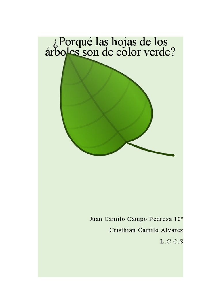 Porqué Las Hojas de Los Árboles Son de Color Verde | PDF