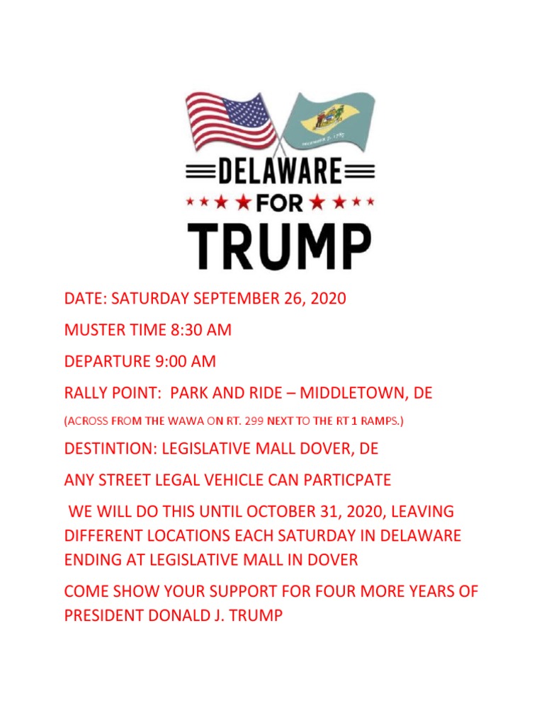 Delaware Trump Rally Schedule 2020 | PDF | Politics | Travel