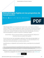 Articulo, Metodologías Ágiles en Los Proyectos de Construcción