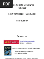 CS 112: Data Structures Fall 2020 Sesh Venugopal + Juan Zhai