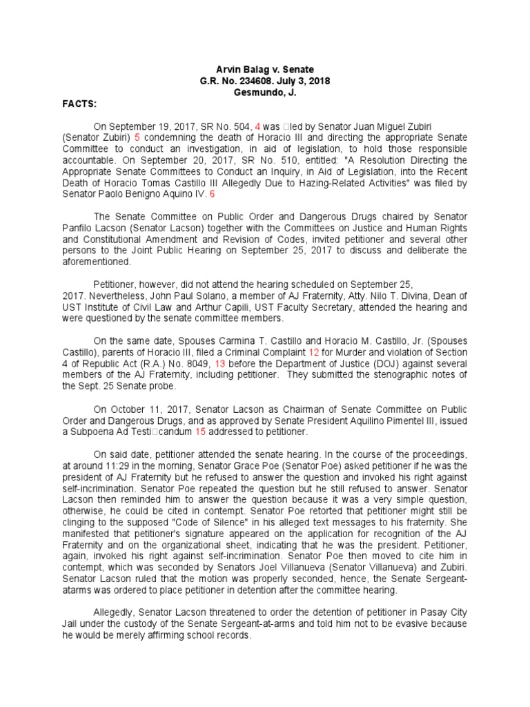 Arvin balag v senate g r no 234608 july 3 2018 gesmundo j facts
