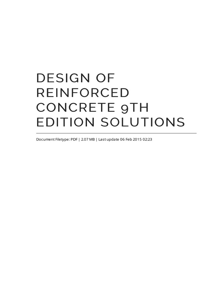 DESIGN OF REINFORCED CONCRETE 10TH EDITION SOLUTION MANUAL PDF CHAPTER 5 visual data 4