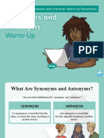 t2 e 3801 Year 6 Synonyms and Antonyms Warmup Powerpoint - Ver - 1