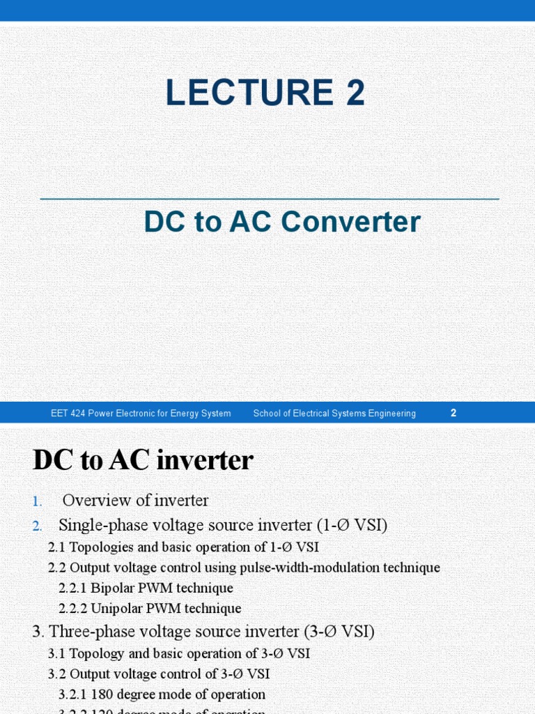 DC to AC Inverter Overview and Techniques | PDF | Power Electronics ...