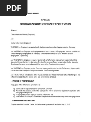 Performance Agreement