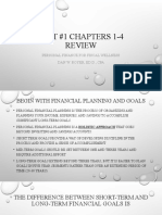 Test #1 Chapters 1-4 Review: Personal Finance For Fiscal Wellness Dan W. Royer, Ed.D., Cpa