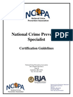 National Crime Prevention Specialist: Certification Guidelines