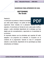 5to Grado - Aprender en Casa - Septiembre