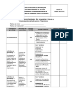 Cronograma de Actividades Del Programa PDF
