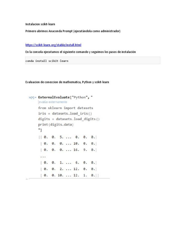Instalacion Scikit-Learn | PDF