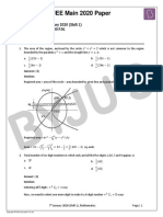 JEE Main 2020 7th Jan Shift 1 Maths