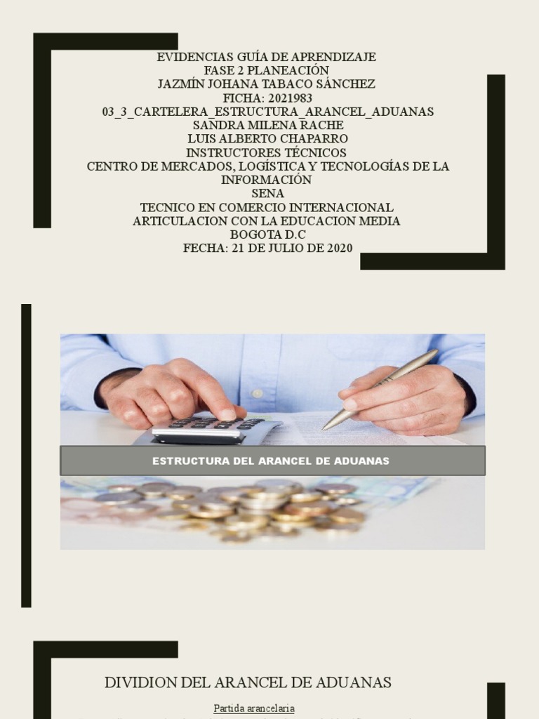 03 3 CARTELERA Estructura Arancel Aduanas | PDF | Papel | Textiles