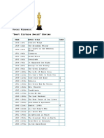 Oscar Winners: "Best Picture Award" Movies: Year Movie Title Seen