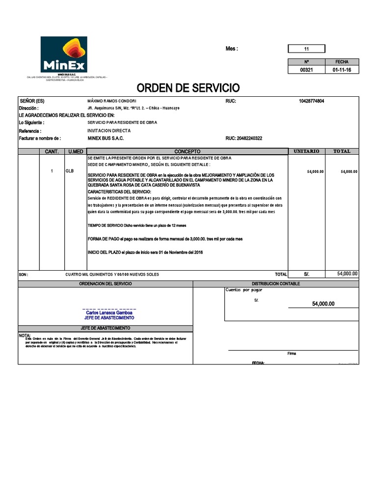 Orden de Compra o de Servicio | Descargar gratis PDF | Economias ...