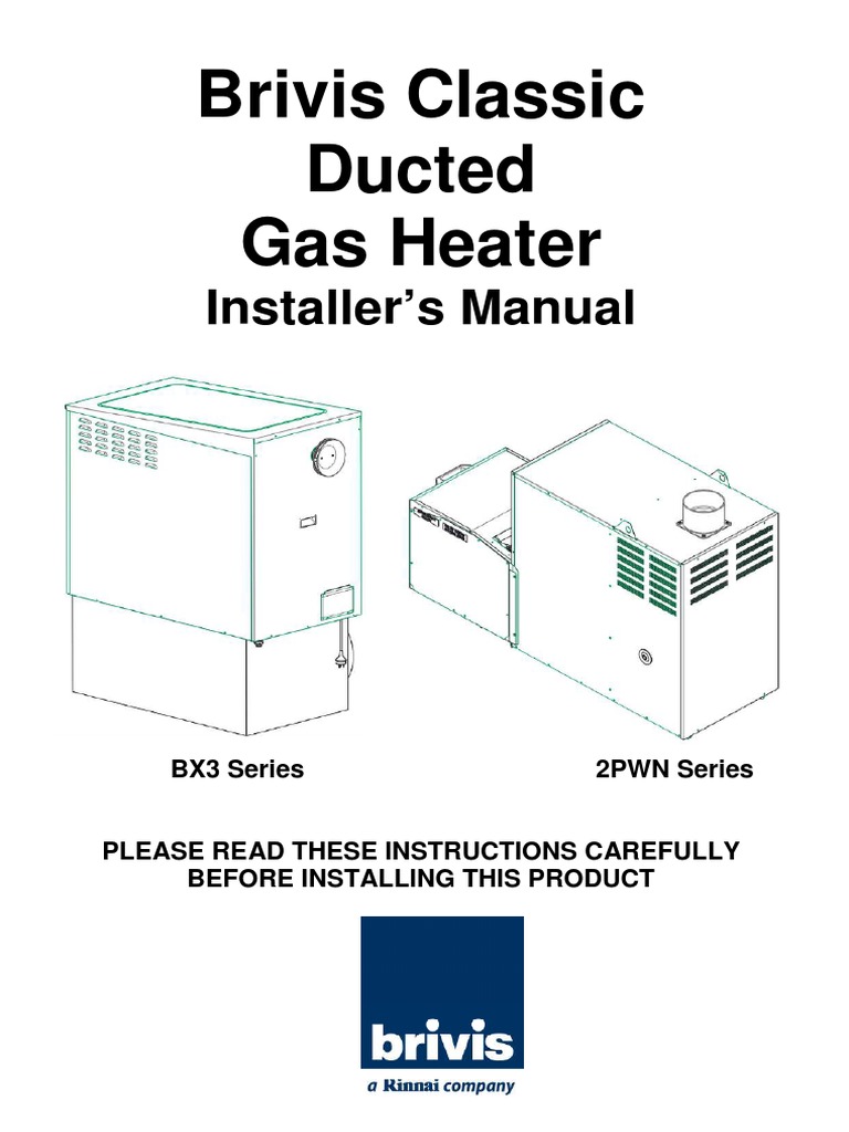 Brivis Installation Manual Classic Heaters BX 2PW Series PDF PDF
