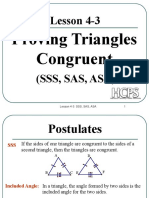 Lesson 4-3: Proving Triangles Congruent