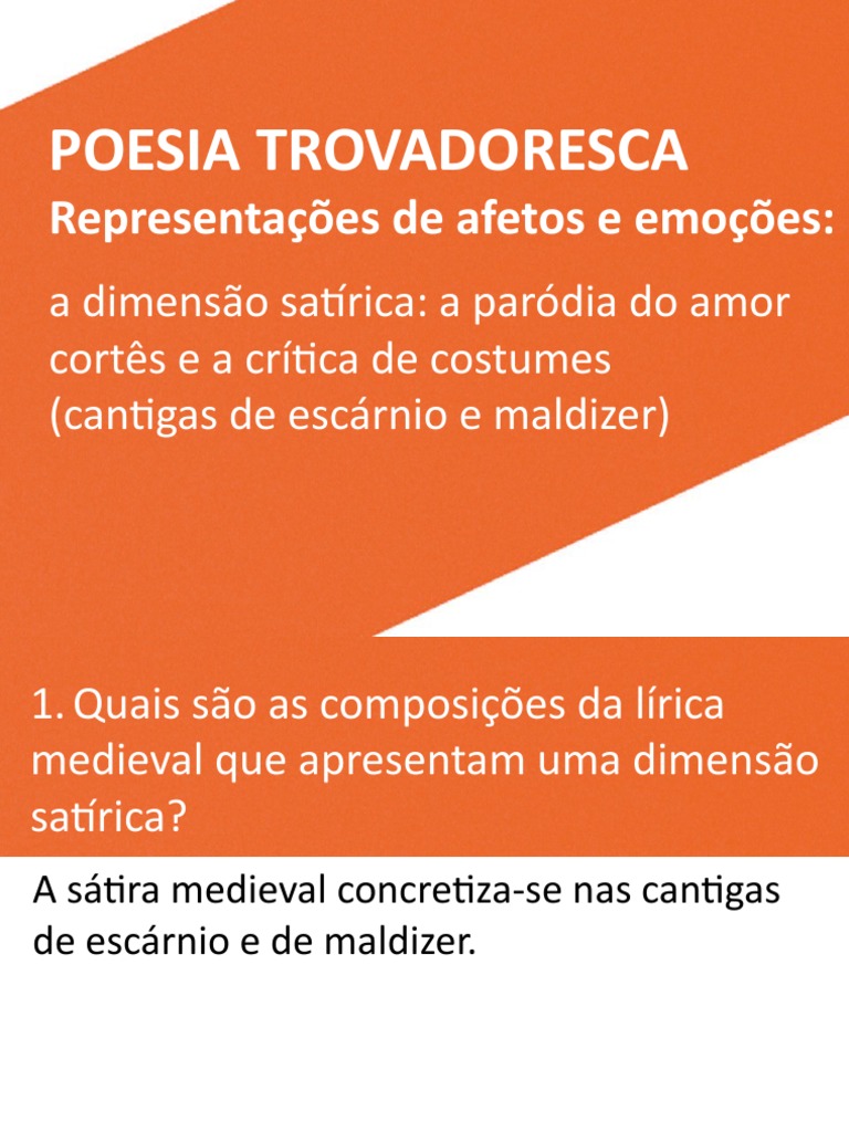 Dimensão Satírica na Poesia Trovadoresca | PDF | Poesia