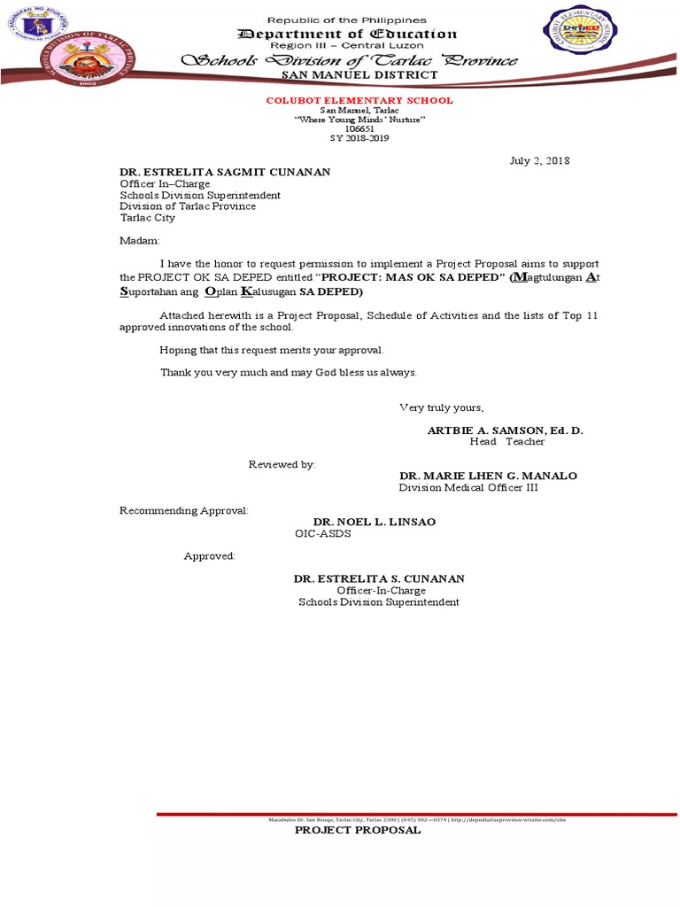 Project Proposal: MAS OK SA DEPED | PDF | Health Care | Behavior ...