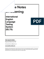 Lecture Notes On Listening: International English Language Testing System (Ielts)