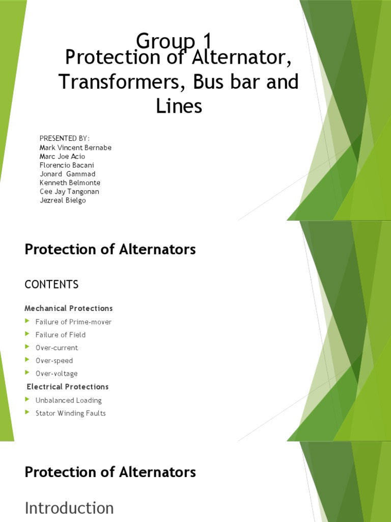 Transformer and Alternator Protection Overview | PDF | Transformer | Relay