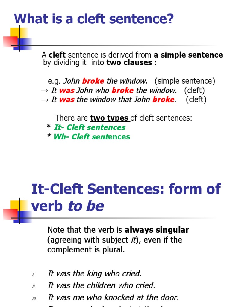 What Is A Cleft Sentence? PDF Clause Sentence (Linguistics)