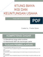 3.8 Menghitung biaya produksi dan keuntungan usaha  KLS 12