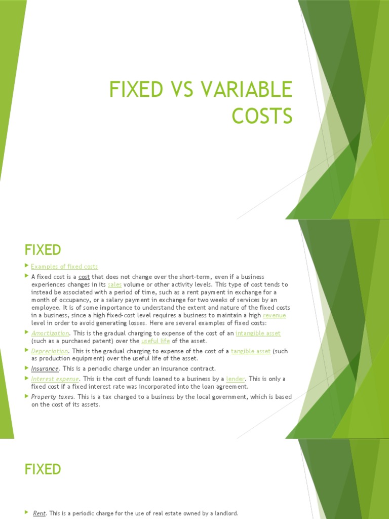 Fixed vs Variable Costs Explained | PDF | Loans | Fee