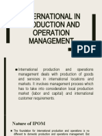 International in Production and Operation Management