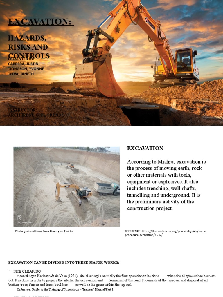 Excavation Hazards and Control Measures | PDF | Land Mine | Excavation ...