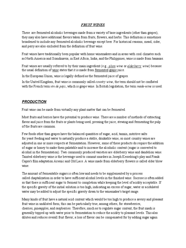 Fruit Wine PDF Edible Fruits Wine