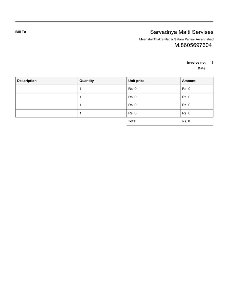 Sarvadnya Malti Services Invoice | PDF