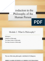 Introduction To The Philosophy of The Human Person