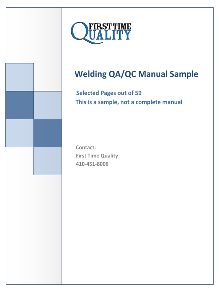 Welding Quality Manual Sample PDF | PDF | Quality Assurance ...