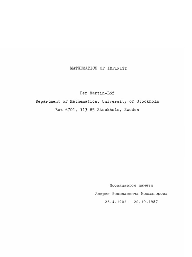 Infinity in Mathematics | PDF | Interpretation (Logic) | Infinity