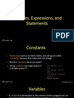 Variables, expressions, and statements