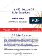 Physics 430: Lecture 24 Euler Equations: Dale E. Gary